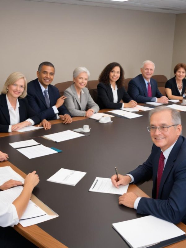 pikaso_texttoimage_board-and-committee-members-sitting-on-table-from-